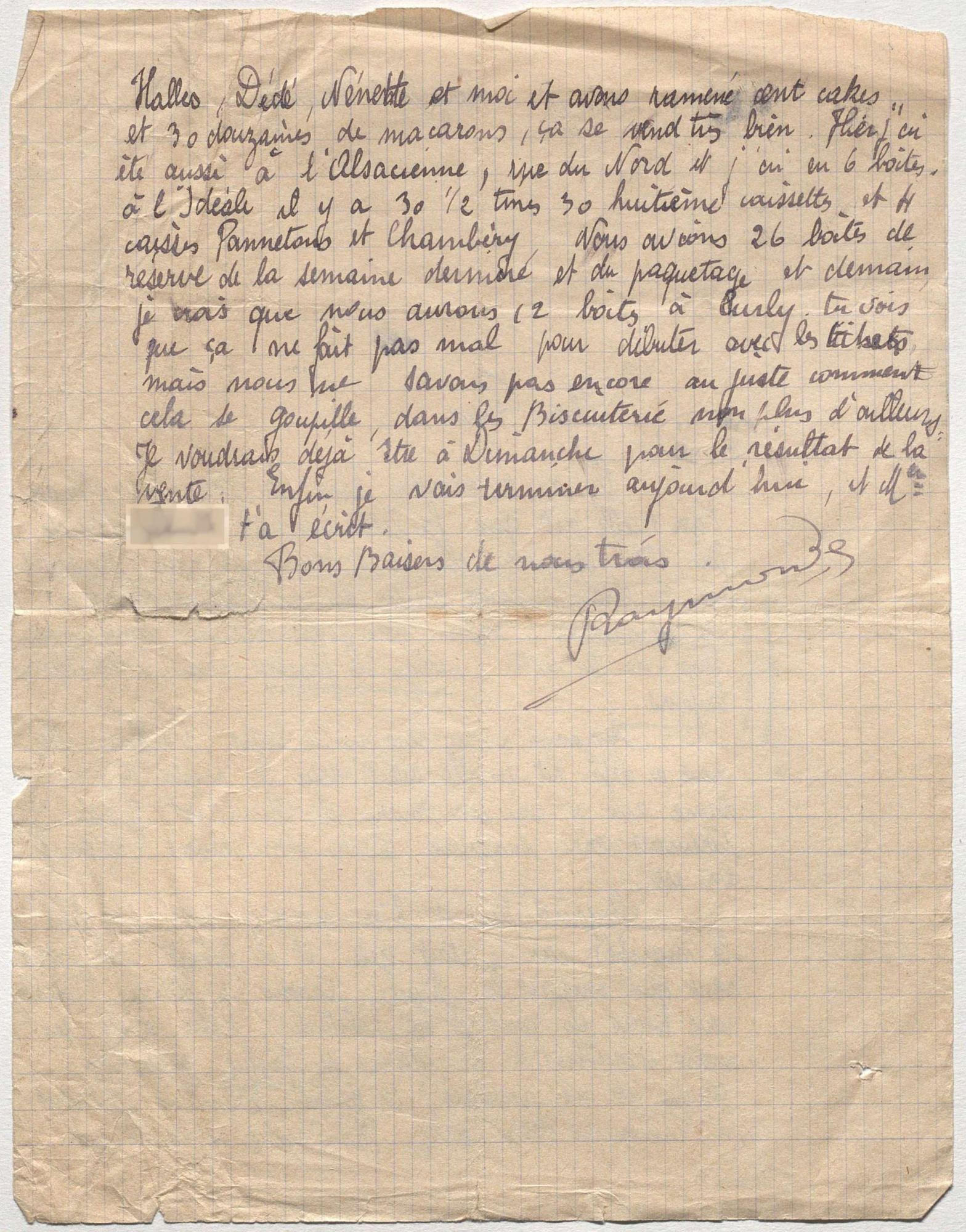 Lettre de Raymonde à son père (verso), 3 décembre 1941. © Archives nationales (France), Z/4/58 dossier 401.