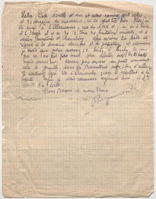 Lettre de Raymonde à son père (verso), 3 décembre 1941. © Archives nationales (France), Z/4/58 dossier 401.